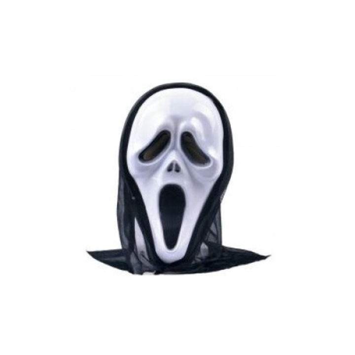 Маска Arpex, „Scream“, за Хелоуин, Пластмаса, Универсален размер, Бяла/Черна