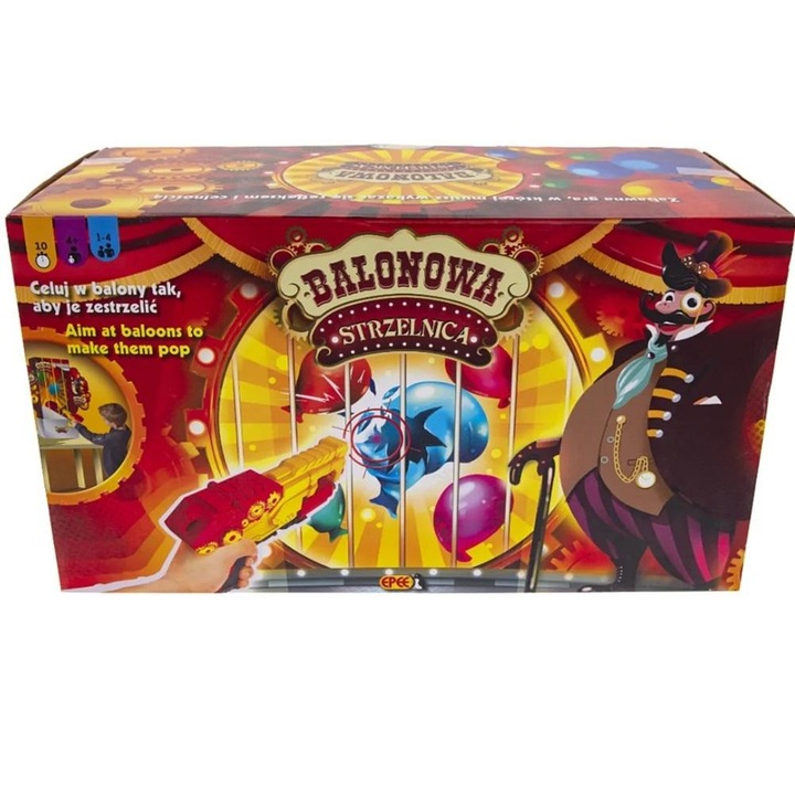 Játékszett Léggömb lövölde, Epee, 100 léggömb, pisztoly 10 lövedékkel, 1-4 játékos számára