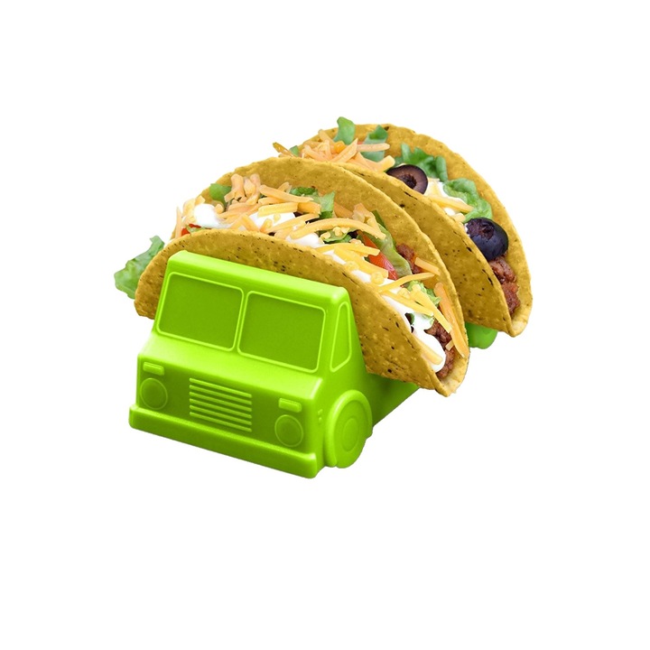 Стойка за Taco, Flippy, Bus Model, 14 x 7,5 x 6,5 cm, изработена от PP, зелена