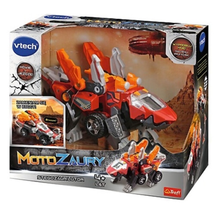 Jucarie interactiva, Vtech Stegozaur Lutor, 60 sunete, 4 ani+, multicolor