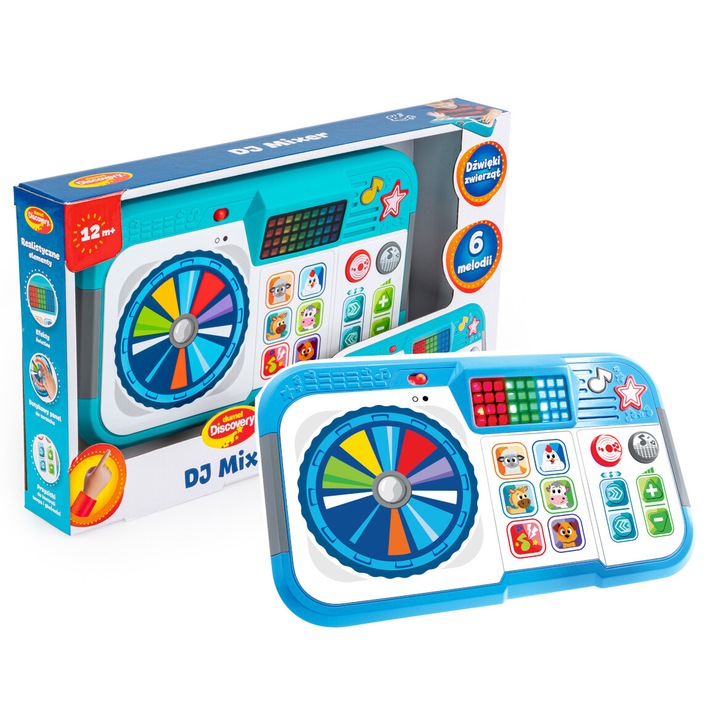 Jucarie interactiva pentru bebelusi, DJ MIXER, efecte sonore, lumini colorate, 12 luni+
