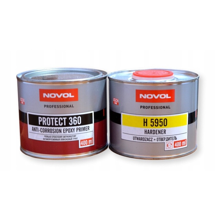 Vopsea auto, Novol, Protect 360, 0.4 + 0.4 L, epoxidica, rezistenta la coroziune