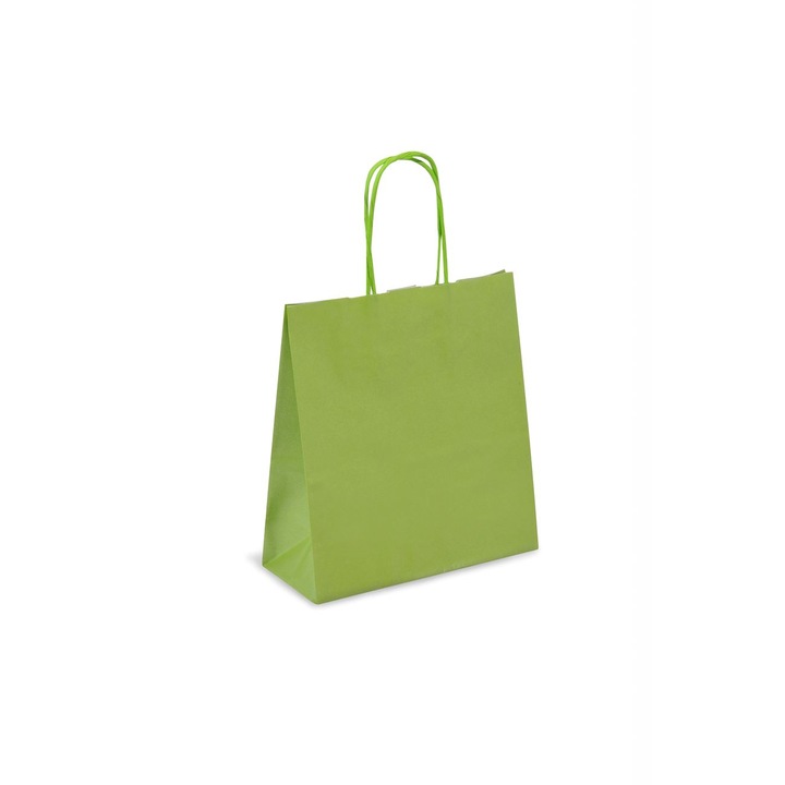 Punga pentru cadou de hartie kraft verde 18x8x20cm