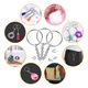Set 100 de brelocuri cu lanturi si bucle deschise, SINBINTA, Suprafata este neteda si fara bavuri, Sigura si durabila, Usor de dezasamblat, Pentru a tine chei, pandantive, accesorii, artizanat, papusi, jucarii, snururi, Fier, 25x60mm, Argintiu