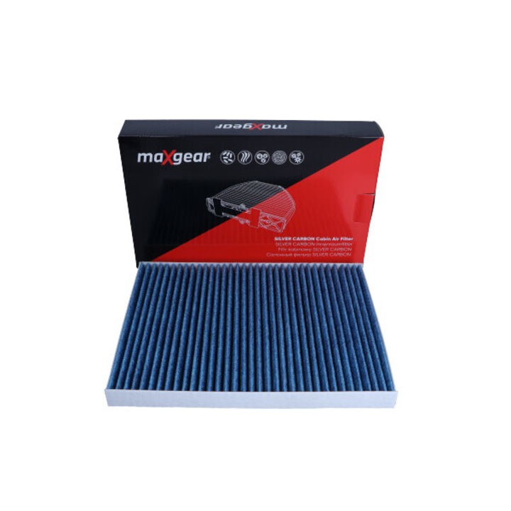 Maxgear kabinszűrő VW A3/SEAT AROSA/CORDOBA/IBIZA/OCTAVIA, 25mm, szénezüst