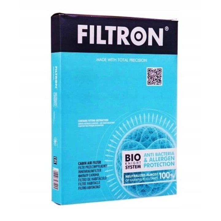 Филтър купе Filtron с активен въглен за SEAT MII, SKODA CITIGO, VW LOAD UP, UP! 182х255 мм
