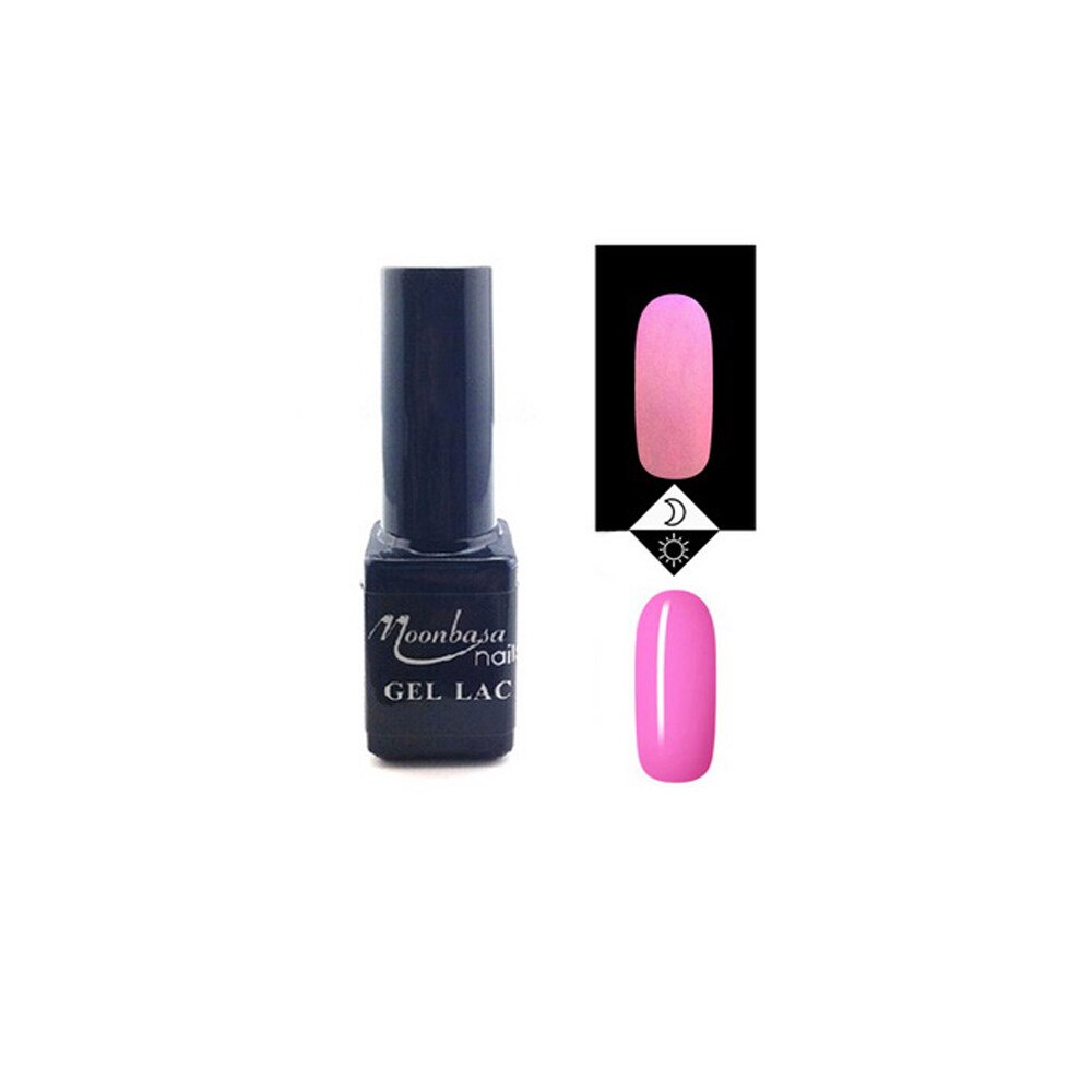 Oja semipermanenta fosforescenta MoonbasaNails, Numarul 627, Barbie Pink, 5ml
