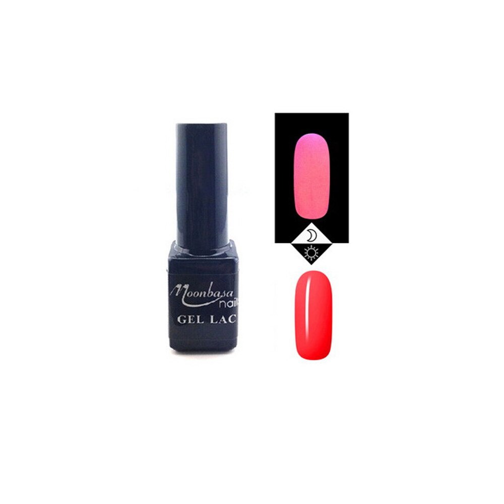 Oja semipermanenta fosforescenta MoonbasaNails, Numarul 625, Red, 5ml