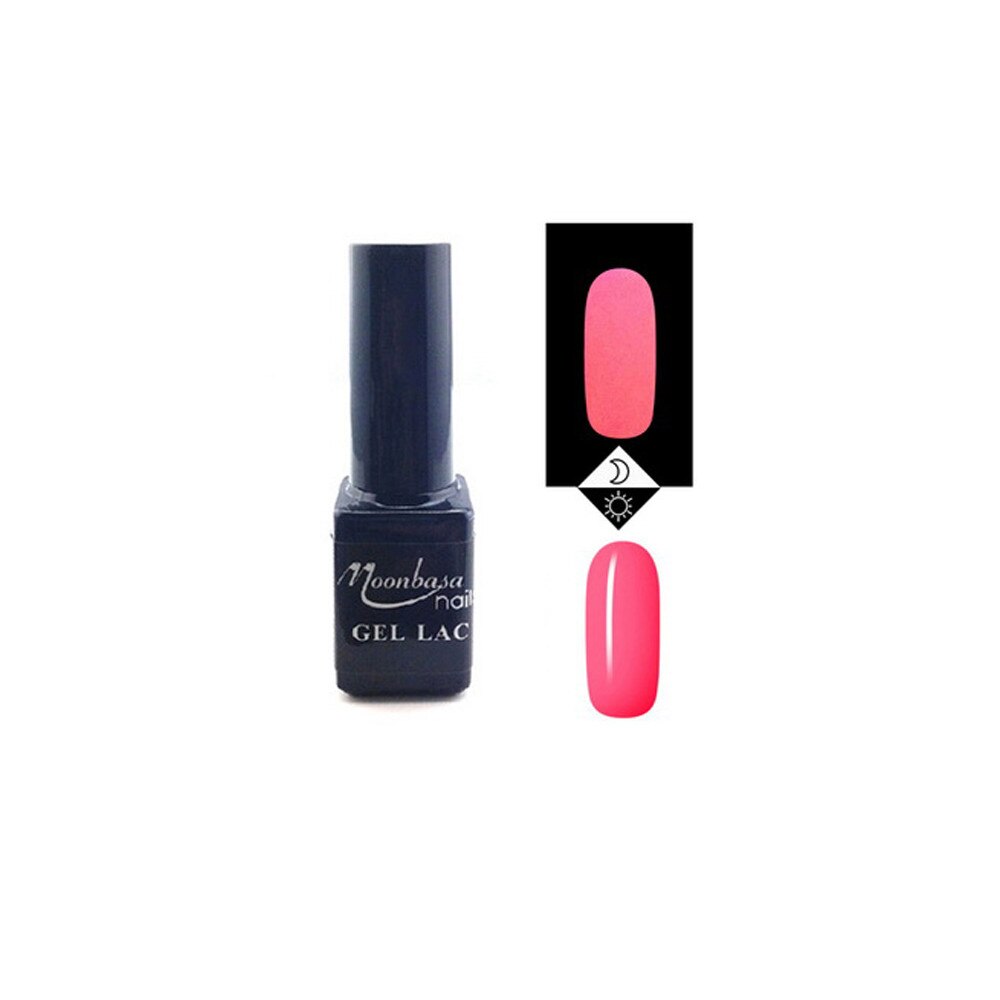 Oja semipermanenta fosforescenta MoonbasaNails, Numarul 628, Pink, 5ml