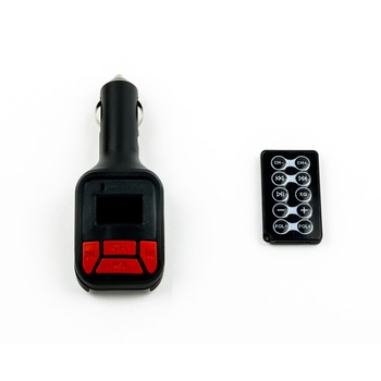 Modulator FM-I16 Soundvox™ Cu Functie MP3 Player, Ecran LCD, Citire Card Micro SD, USB, Telecomanda, Negru-Rosu Modulator FM-I16 Soundvox™ Cu Functie MP3 Player, Ecran LCD, Citire Card Micro SD, USB, Telecomanda, Negru-Rosu