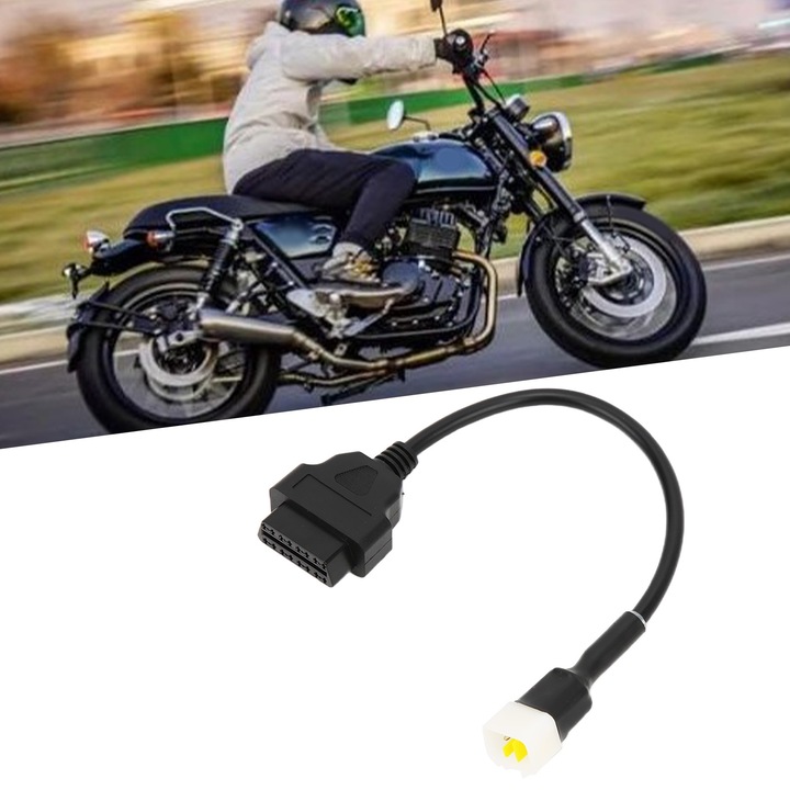 Адаптер за диагностика OBD2 6-пинов, longziming, пластмасов, за мотоциклети Delphi
