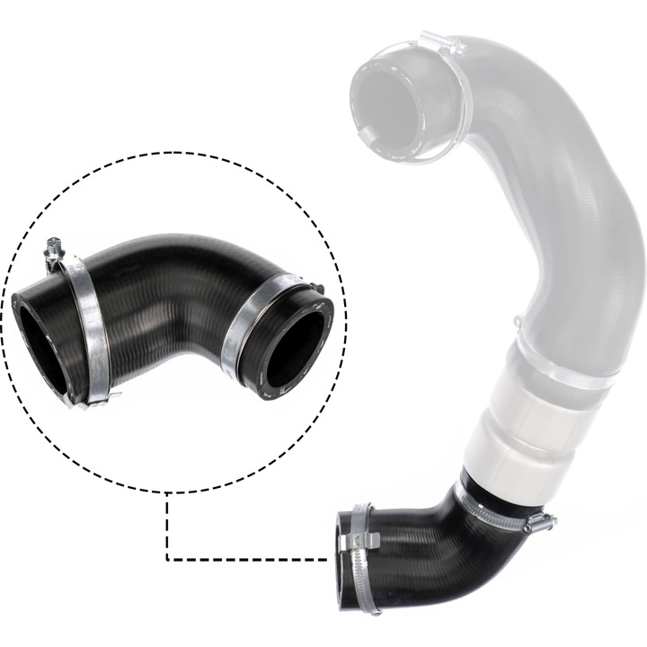 Gates intercooler levegőtömlő, 145mm, 46,5x39,5mm, fekete