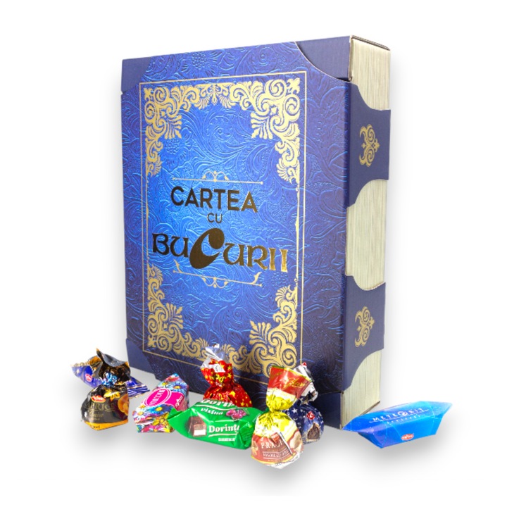 Cutie cadou cu bomboane CARTEA cu BUCURII 1/900