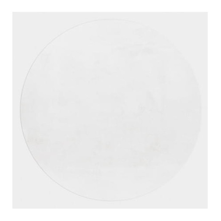 Covor, Ayyildyz, Pouffy, 160 x 160 Cm, Plus, Poliester, Fir De 25 Mm, 1600 g/m2, Cerc, Compatibil Cu Incalzire Prin Pardoseala, Alb