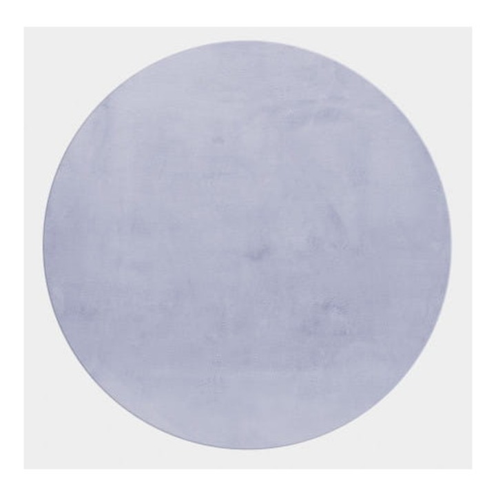 Covor, Ayyildyz, Pouffy, 160 x 160 Cm, Plus, Poliester, Fir De 25 Mm, 1600 g/m2, Cerc, Compatibil Cu Incalzire Prin Pardoseala, Argintiu