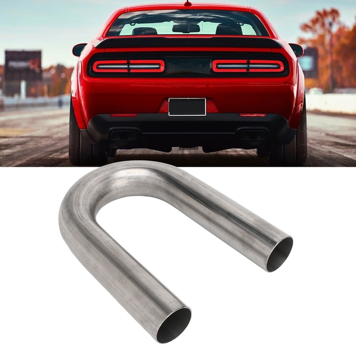 Kipufogócső U alakú könyök 1,75 hüvelyk, Jormftte, 304 rozsdamentes acél, 180 fokos, 6 hüvelyk hosszú