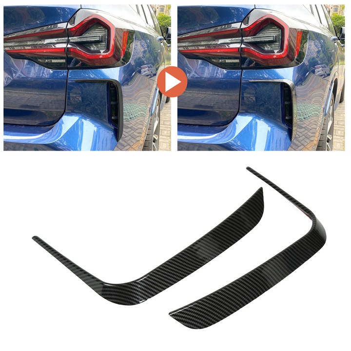 1 pár hátsó lökhárító spoiler, lekerekített sarkokkal, puha, sima, X3 G01 M Pack 2022+ karbon stílusú
