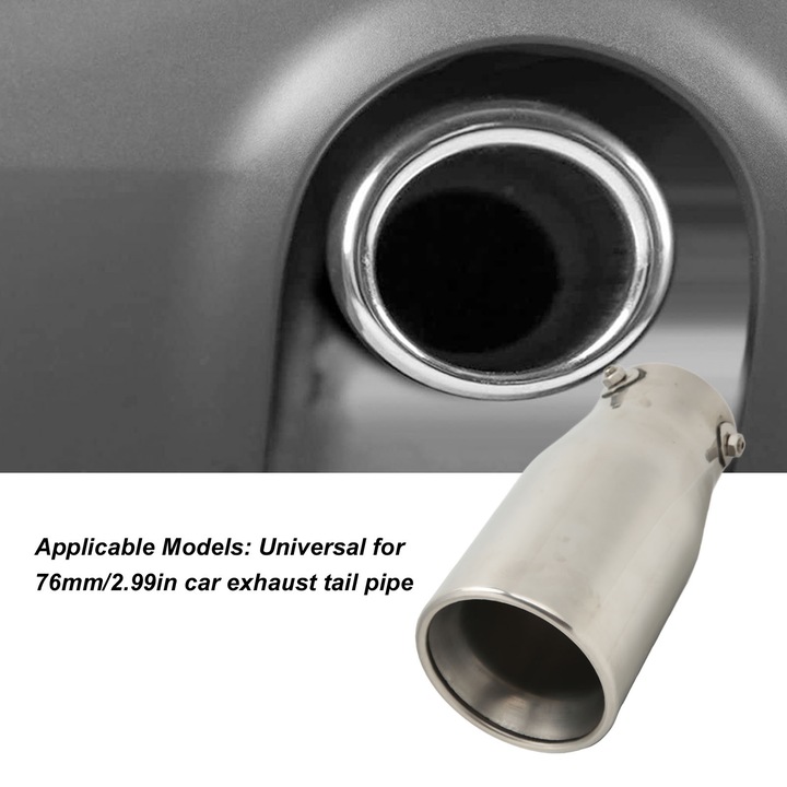 Jormftte 76x101mm rozsdamentes acél kipufogóvég, fényes felület, univerzális