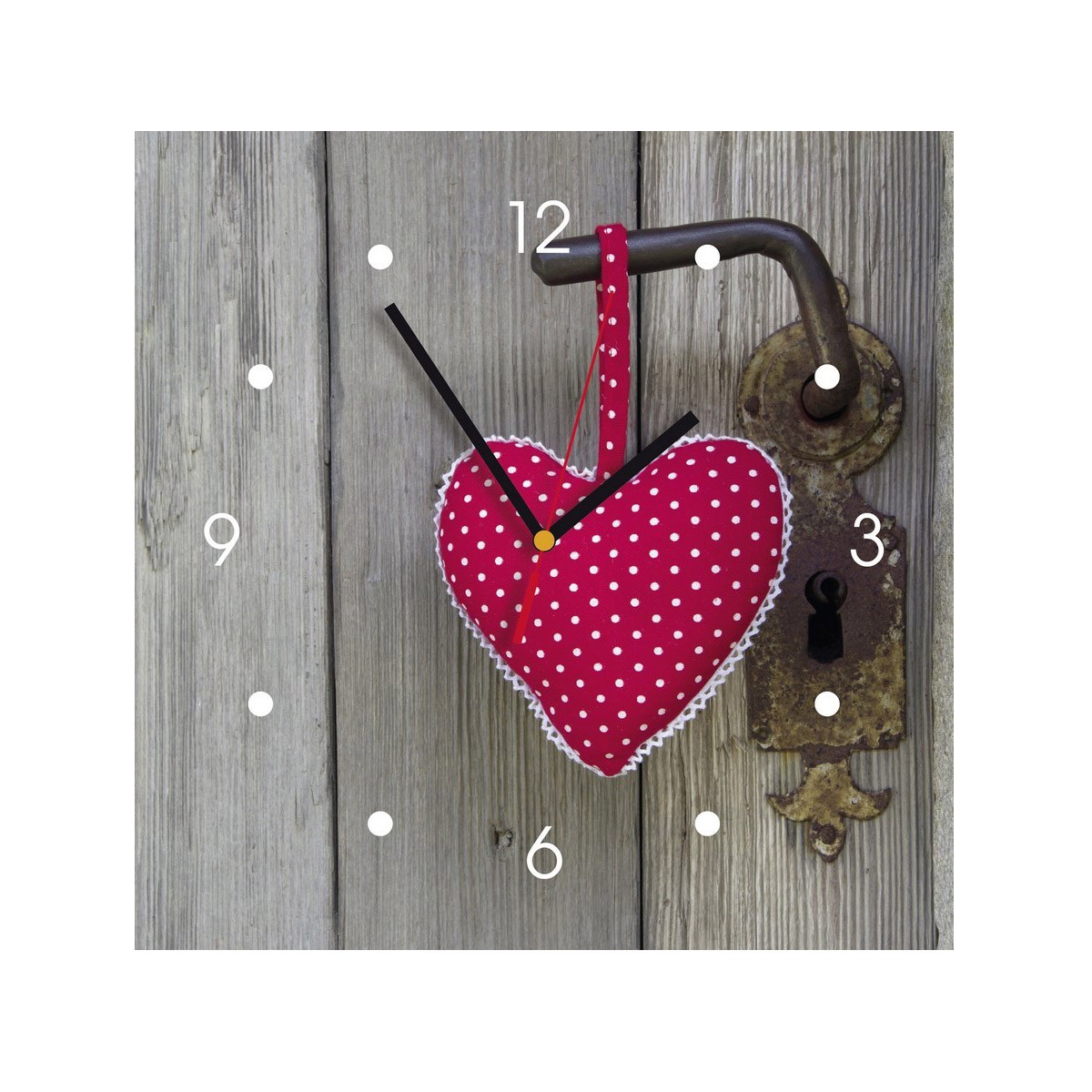 Ceas de perete din MDF - inimioara rosie - My Clock