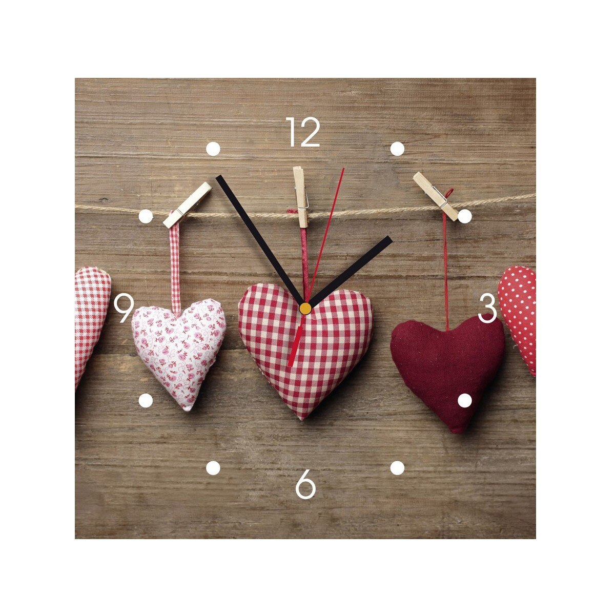 Ceas de perete din MDF - inimioare - My Clock