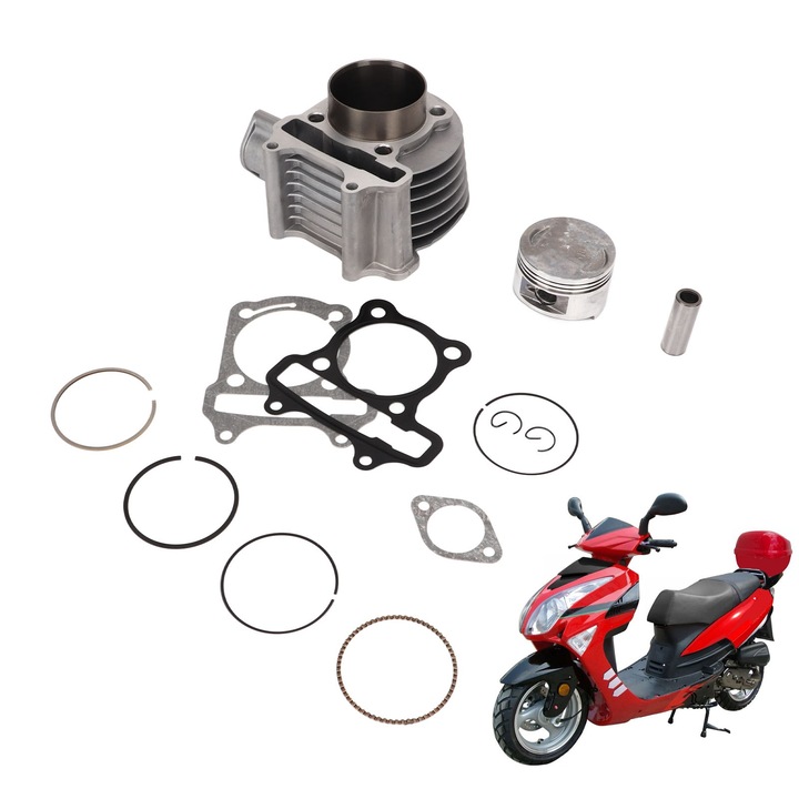Henger javítókészlet dugattyúval, tömítéssel, alumíniumötvözet rugókkal GY6 150cc robogóhoz