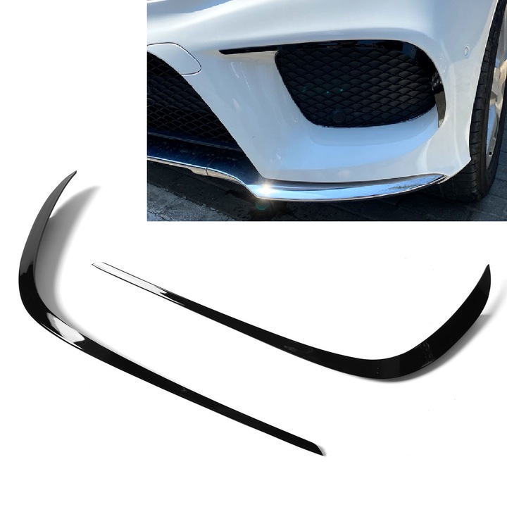 1 pár első lökhárító ajakdiffúzor, fényes fekete, autós spoiler diffúzor Benz GLE-Class W166 AMG-Line C292-hez