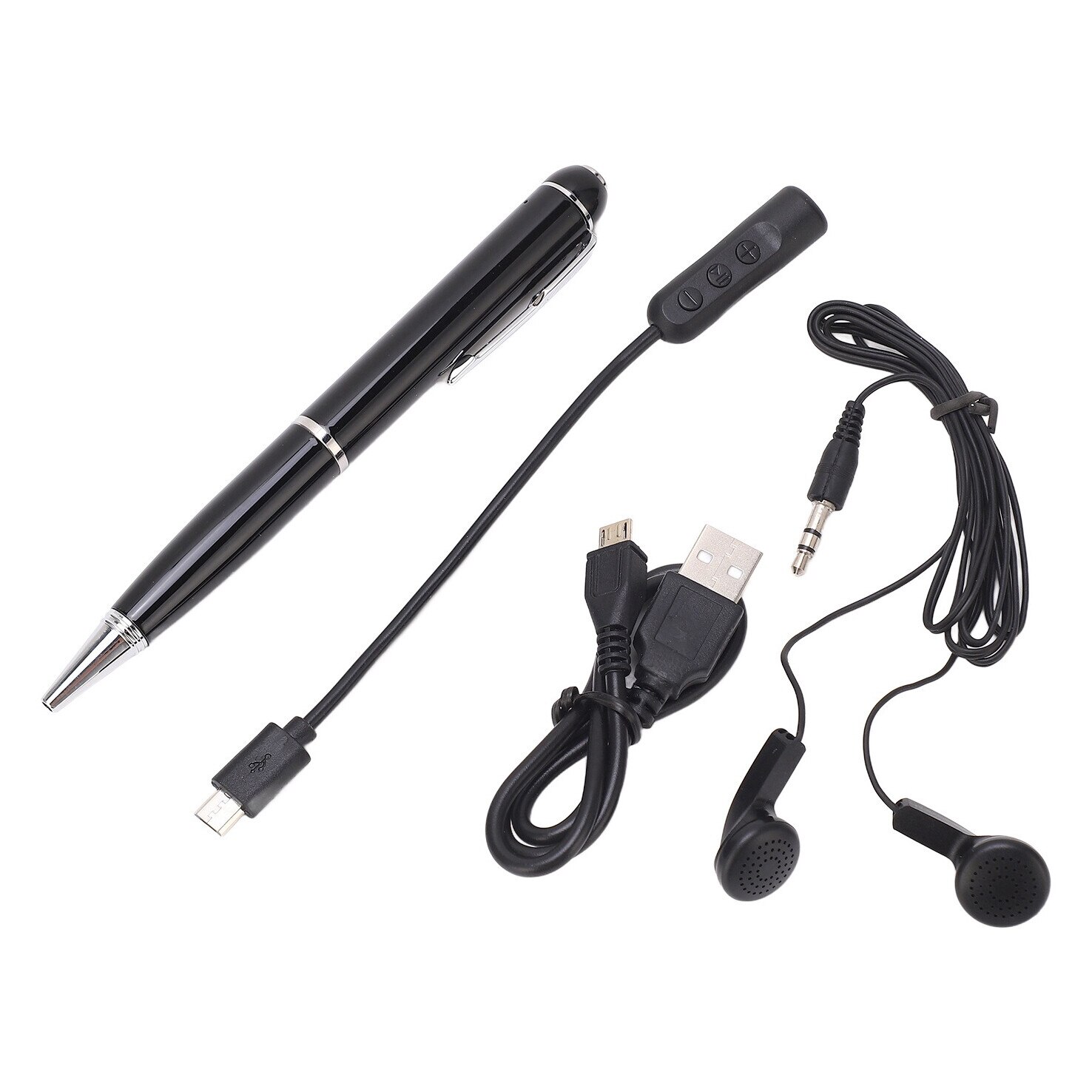 Pix de inregistrare audio digital, Mmgoqqt, model 026, negru, suport pana la 32GB, baterie litiu 180mAh inclusa