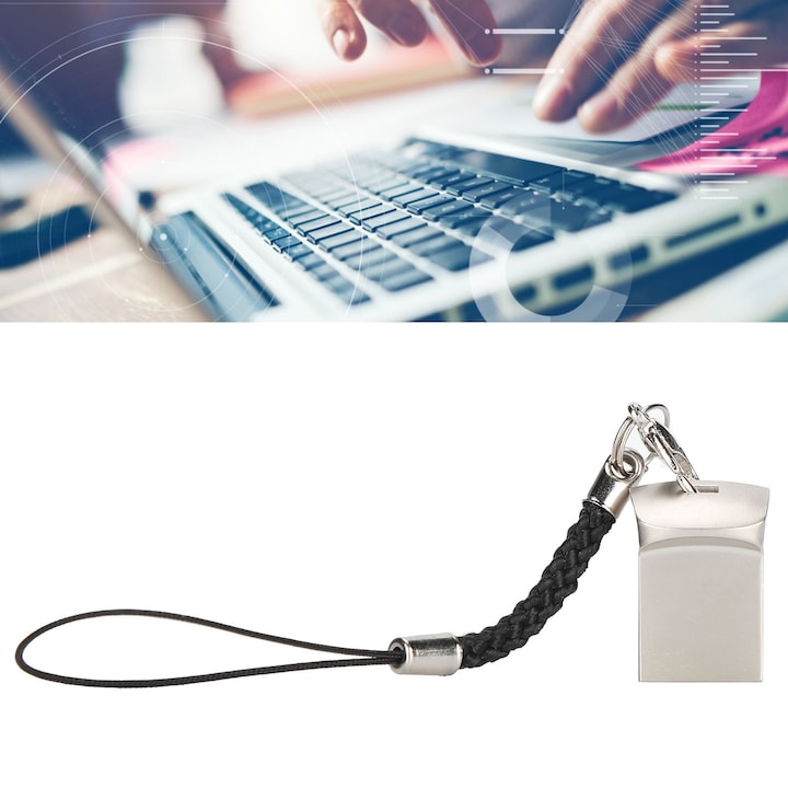 Jormftte USB pendrive 32GB, fém + ABS, USB 2.0, mini, hordozható