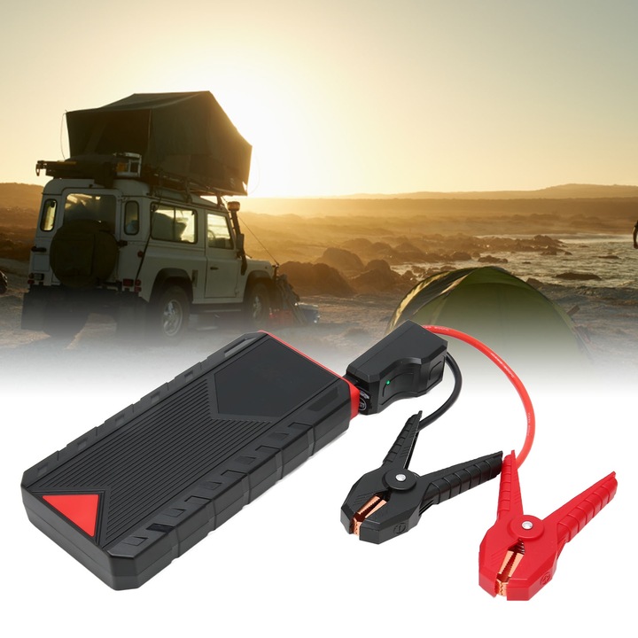 Jormftte hordozható autóindító 12V, 3000A, 30000mAh, LED-del, IP65 védelemmel