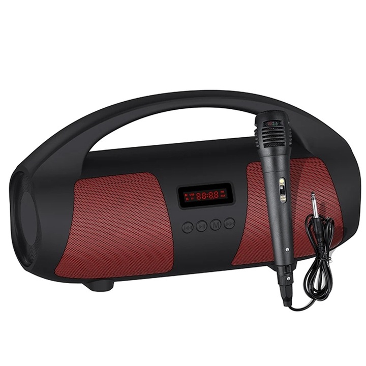 Boxa portabila NewRixing NR2055, TWS Bluetooth, Microfon, Rosu