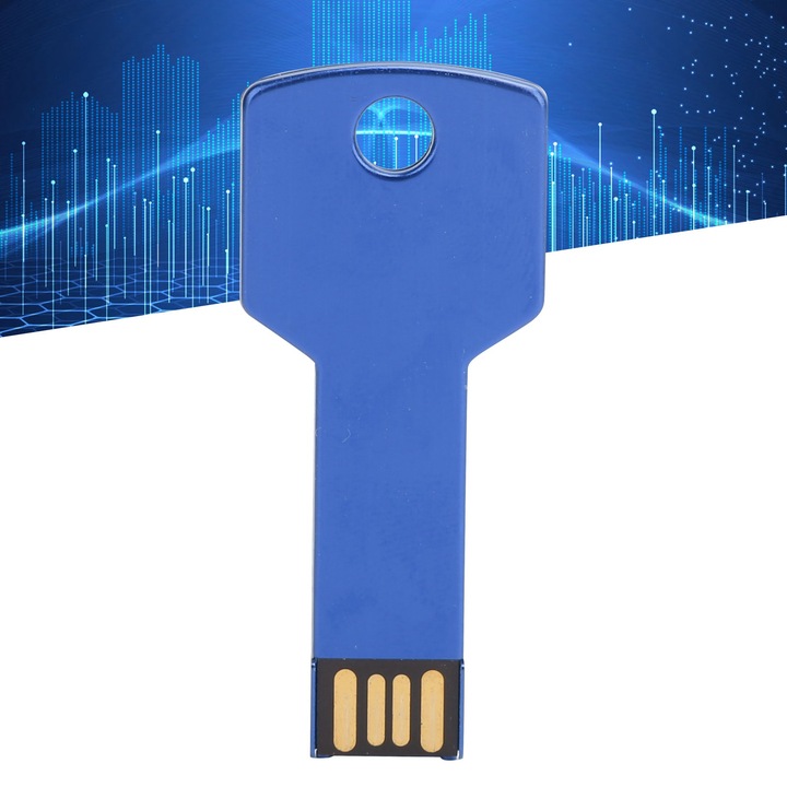 Jormftte USB memória, 64 GB, kulcs alakú, kék, plug and play