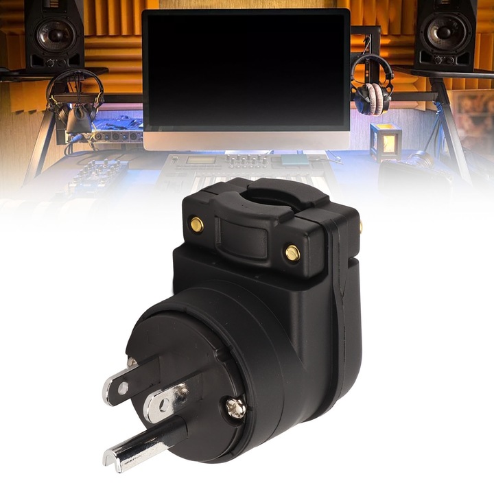 Audio tápcsatlakozó könyök HiFi tiszta vörös ródium bevonatú váltóáramú tápcsatlakozó apa dugó USA dugó 100‑250V