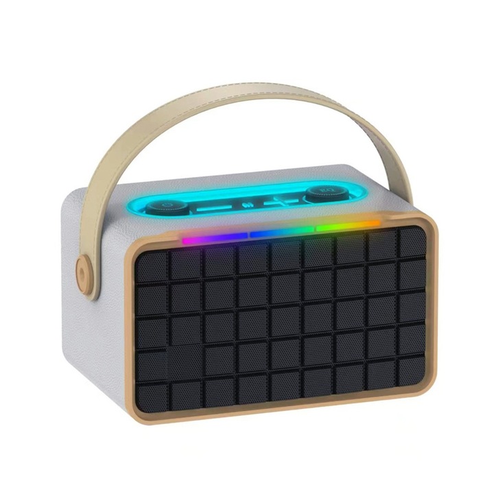 Boxa portabila NewRixing NR8801, 15W, Bluetooth 5.0, TWS Stereo, Autonomie 12 ore, Gri