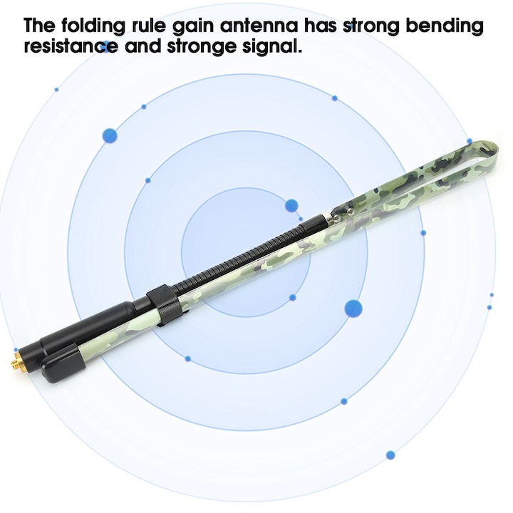 Jormftte hordozható rádió antenna, összecsukható típusú, VHF/UHF kettős frekvencia, SMA anya, 182g