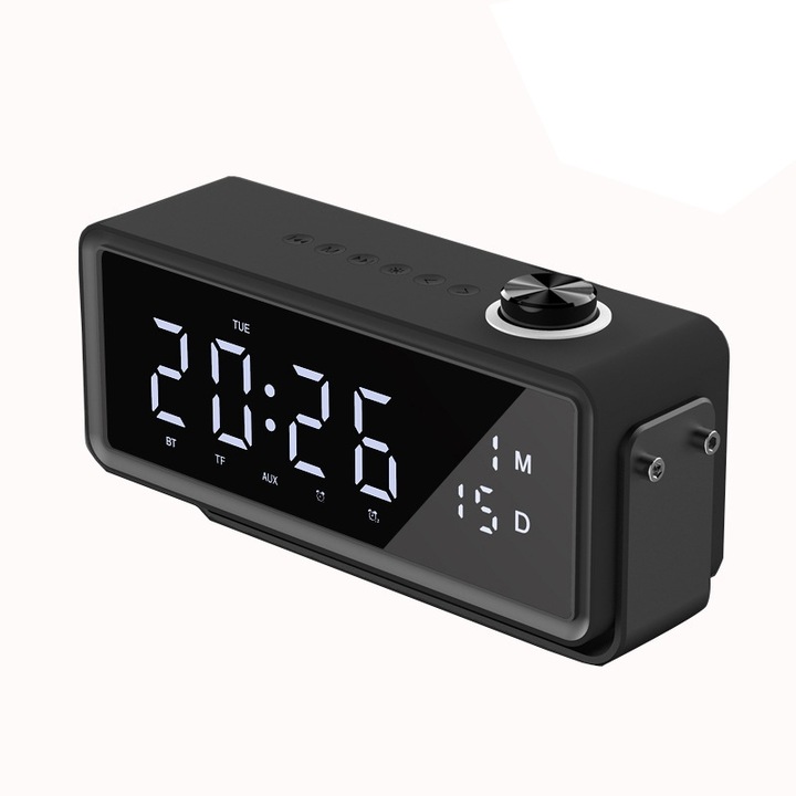 Boxa portabila AEC A+, K5, Subwoofer, Bluetooth 5.0, Radio FM, Alarma LED, Negru