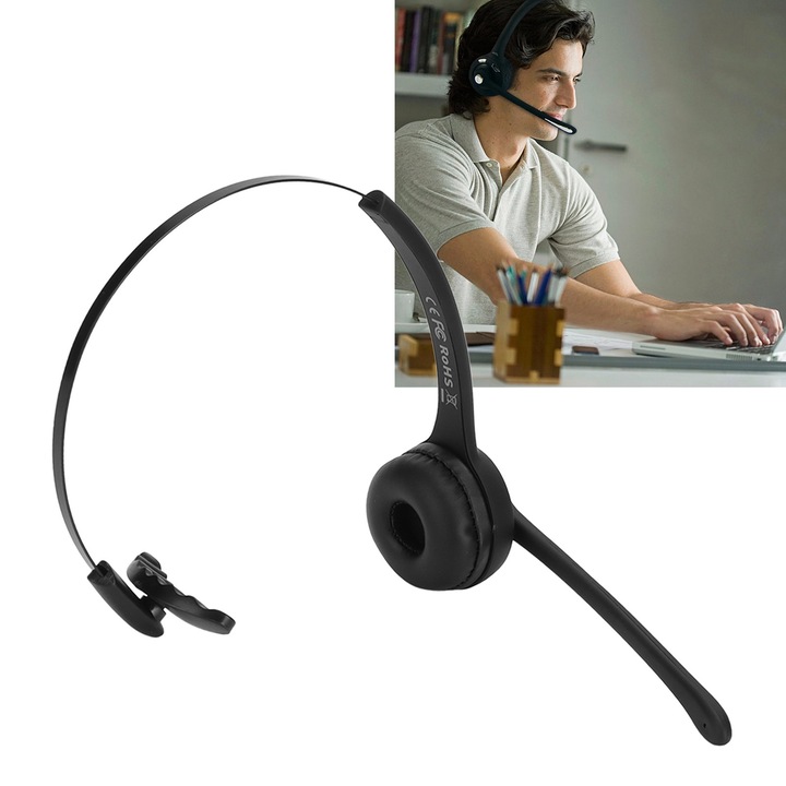 Casti PC Jormftte cu microfon, reducere zgomot, design ergonomic, banda ajustabila, USB