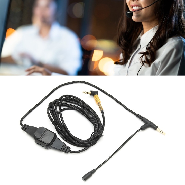 Mikrofonkábel 3,5 mm-es fejhallgató audiokábel mikrofonnal és hangerőszabályzóval VMODA MSR7 H6-hoz