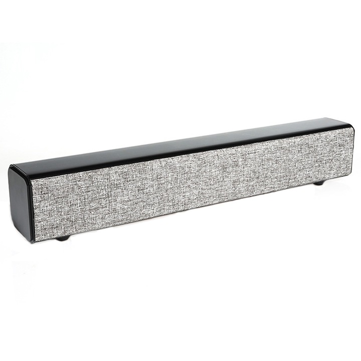 Boxa portabila A+ BT808, 20W, Sunet stereo 3D, Bluetooth 5.0, Autonomie lunga, Argintiu-Gri