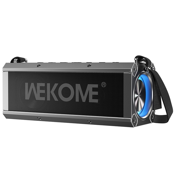 Boxa portabila WEKOME D37, 120W, IPX7, Autonomie 10 ore, Negru