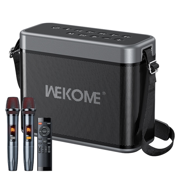 Boxa portabila WEKOME D41 200W, Bluetooth 5.0, rezistenta la apa, autonomie 20 ore, Negru