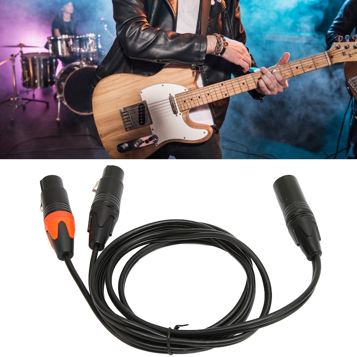 XLR dugasz - kettős XLR dugasz kábel Y típusú elosztó mikrofonkábel hangszínszabályzóhoz, keverőhöz, elektronikus orgonaerősítőhöz