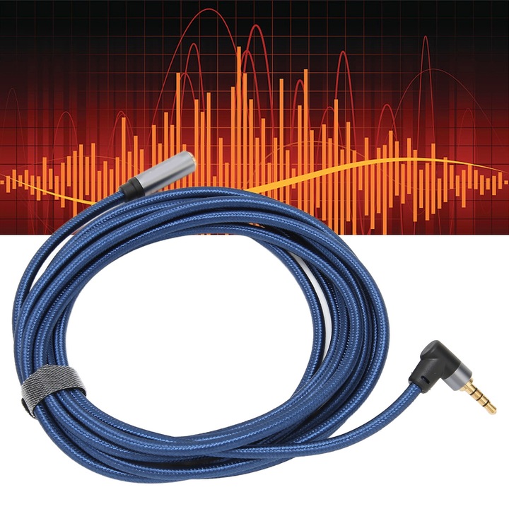 3,5 mm-es anya-apa 4 pólusú audiokábel, 90 fokos derékszögű audio hosszabbító kábel 3 m / 9,8 láb