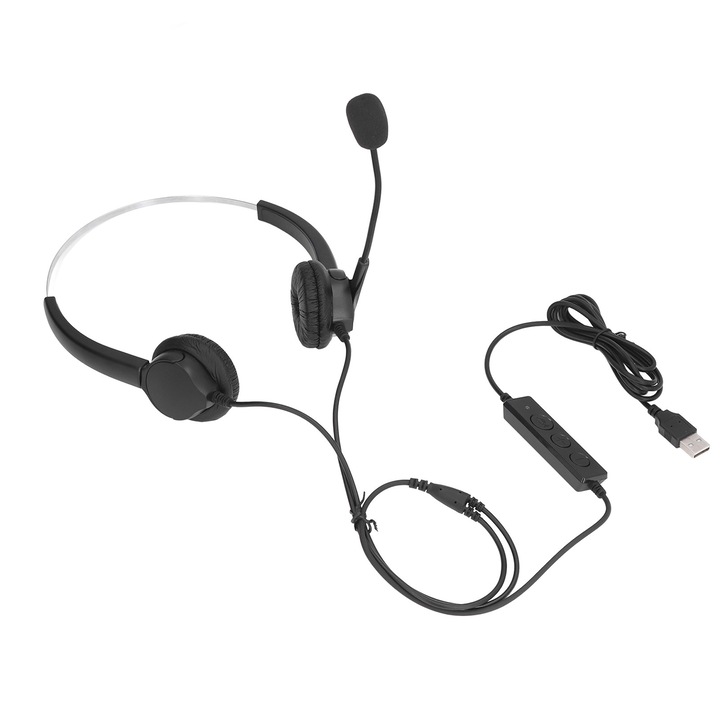 Casti PC Jormftte cu microfon, reducere zgomot, design ergonomic, control volum