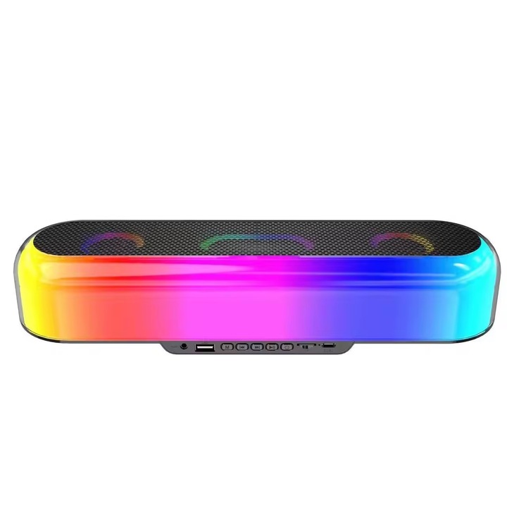 Boxa portabila Zealot S61M, Bluetooth 5.0, Lumini RGB, Karaoke, Dual Mic, Negru