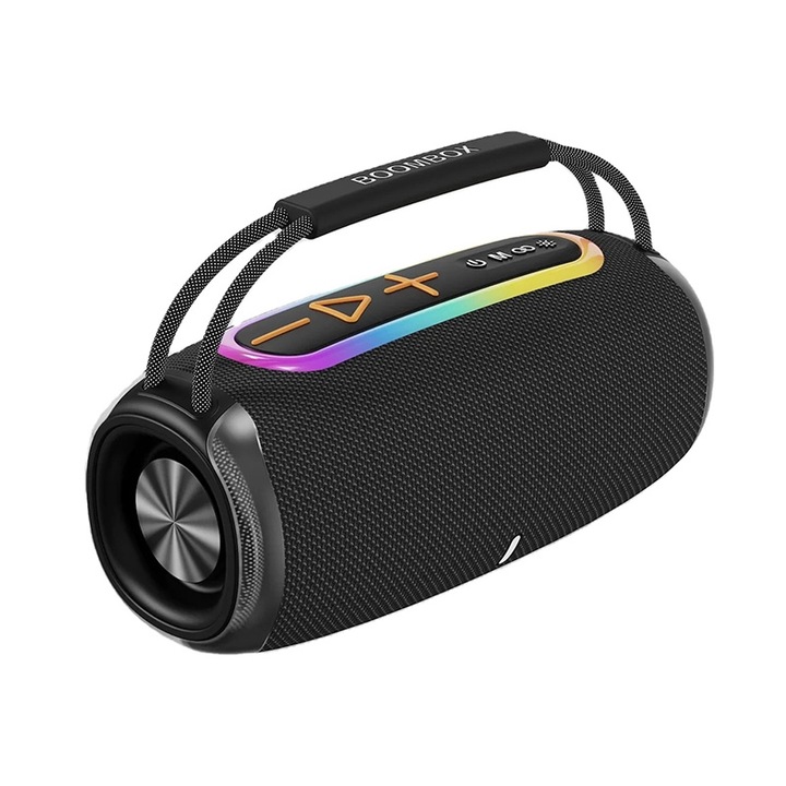 Boxa portabila BS56 LED Subwoofer, Bluetooth 5.0, TWS, Gri