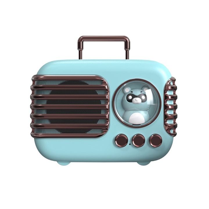 Boxa portabila Bluetooth, forma gyro, efect de luminai RGB, wireless, 20W RMS, TWS, negru