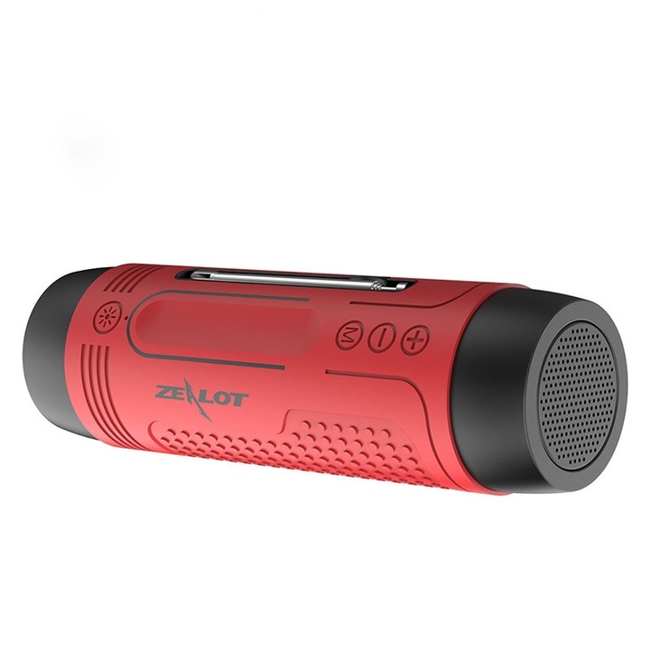 Boxa portabila ZEALOT A2, Bass puternic, Bluetooth 5.0, Hands-free Calling, Radio FM, Rosu