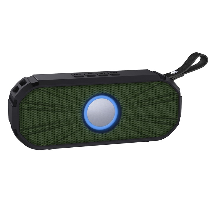 Boxa portabila Rixing NR-9012, Bluetooth 5.0, Putere 20W, IPX6, Autonomie 10 ore, Verde