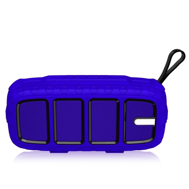 Boxa portabila NewRixing NR-5018, Bluetooth 5.0, Sunet stereo, Durata baterie 10 ore, Negru si albastru