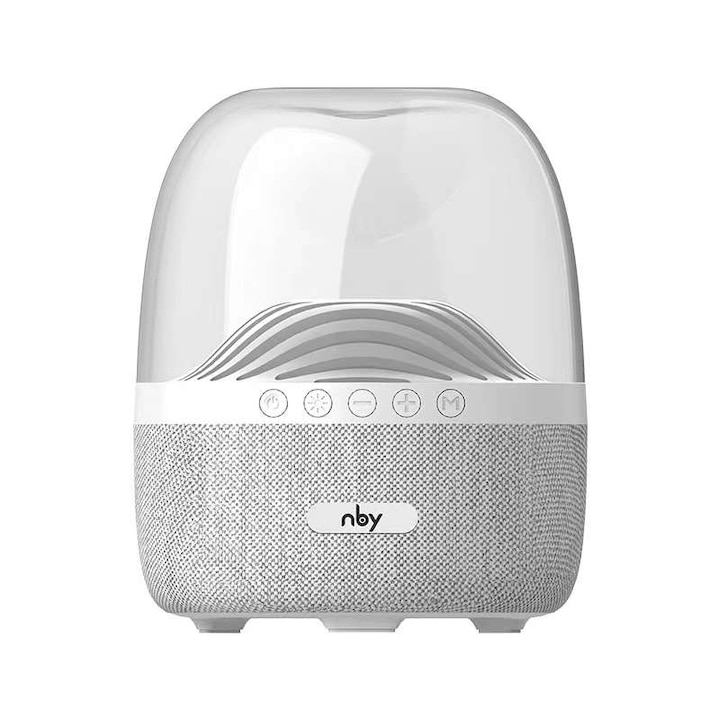 Nby Boxa portabila NBY A+ 6680 6D Stereo, Bluetooth, Lumini colorate, Alb ...
